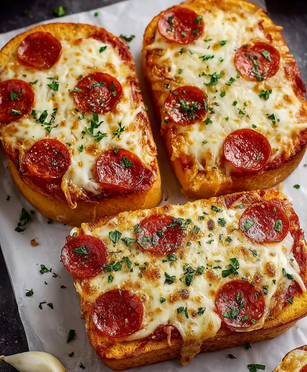 Texas Toast Garlic Bread Pizza - Easy Recipe