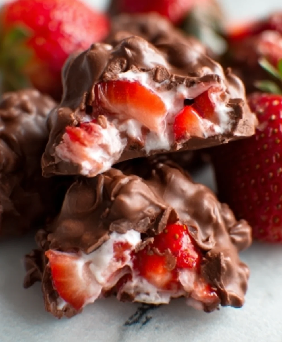 Chocolate Strawberry Yogurt Clusters Easy Treat