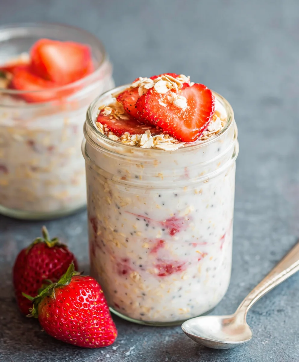 Strawberry Cheesecake Overnight Oats - Easy Breakfast Treat