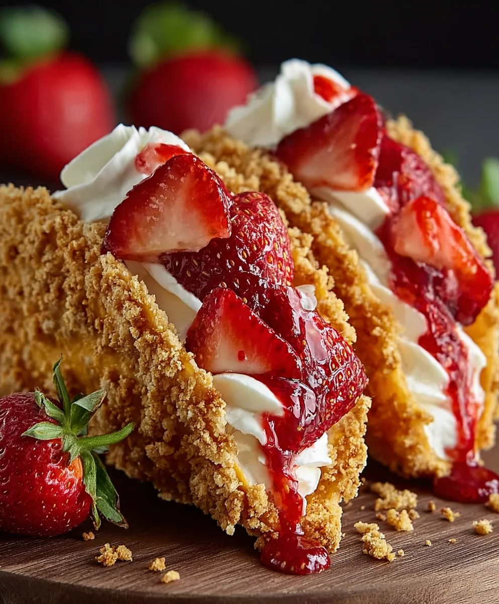 Strawberry Crunch Cheesecake Tacos-Sweet Dessert Delight