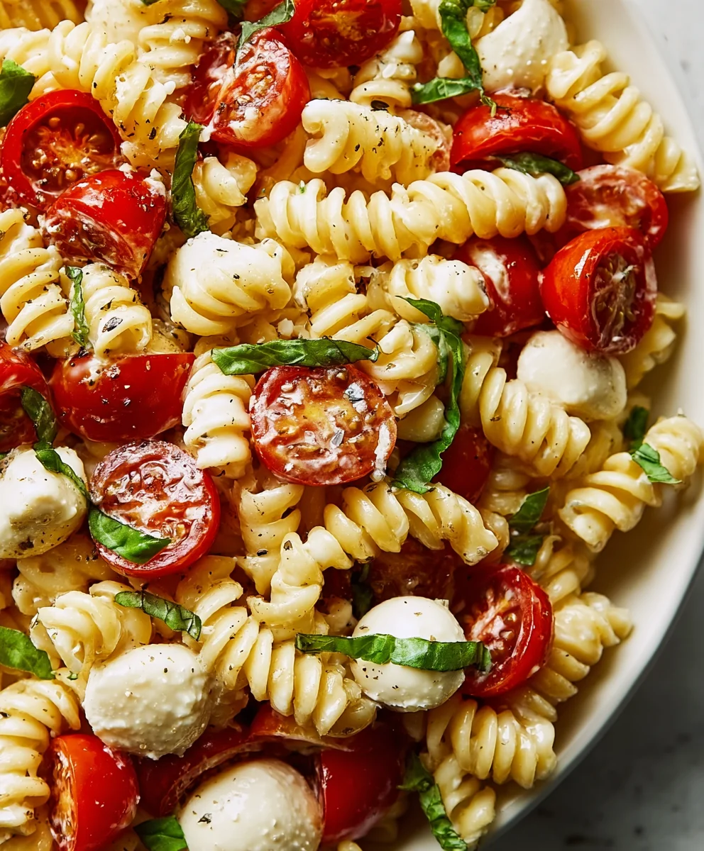 Creamy Caprese Pasta Salad- Easy & Delicious Recipe