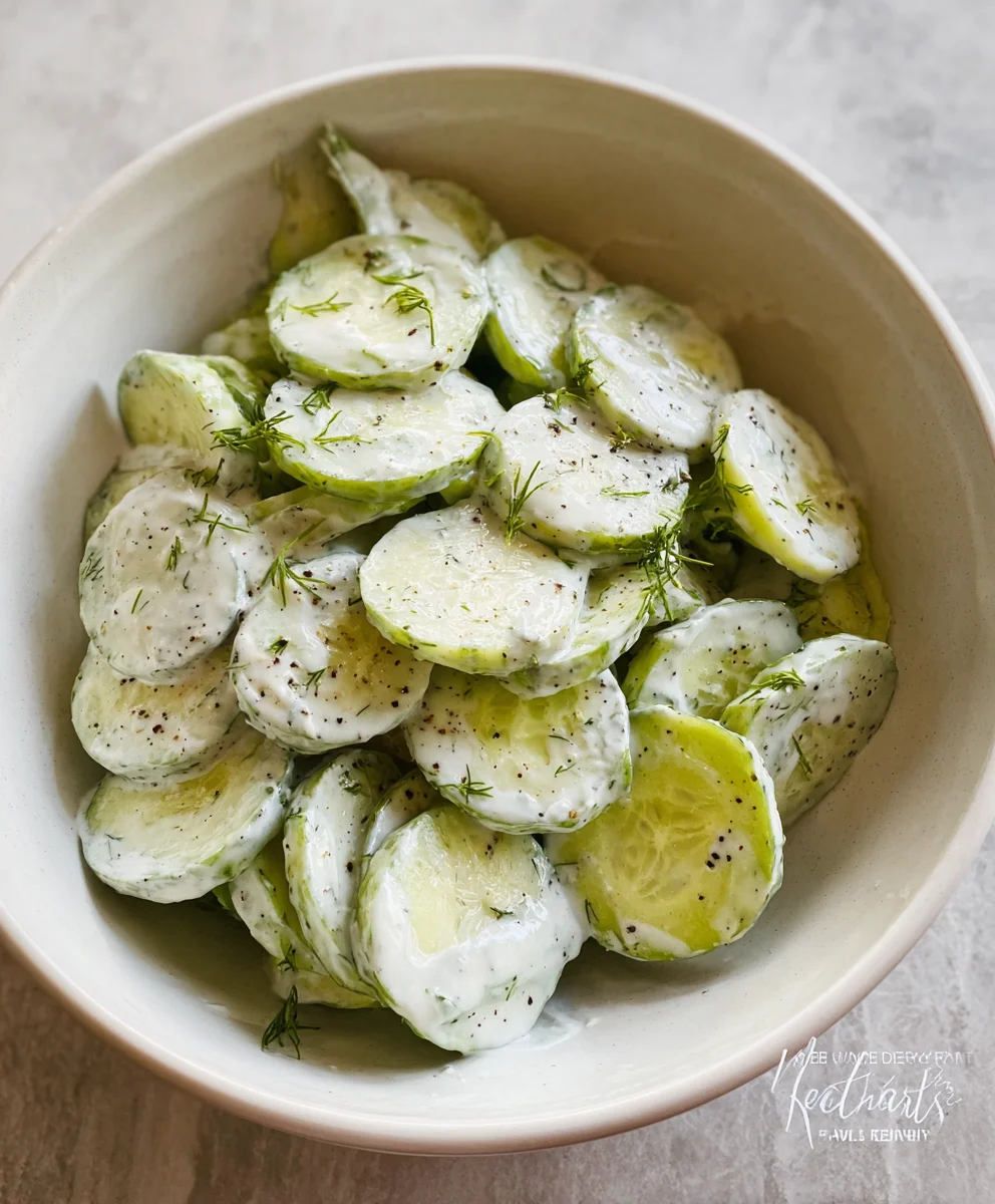 Creamy Cucumber Salad- Simple & Refreshing Recipe