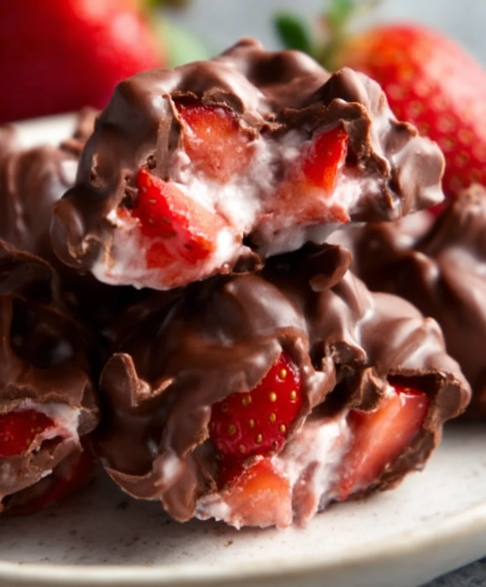 Chocolate Strawberry Yogurt Clusters Easy Treat