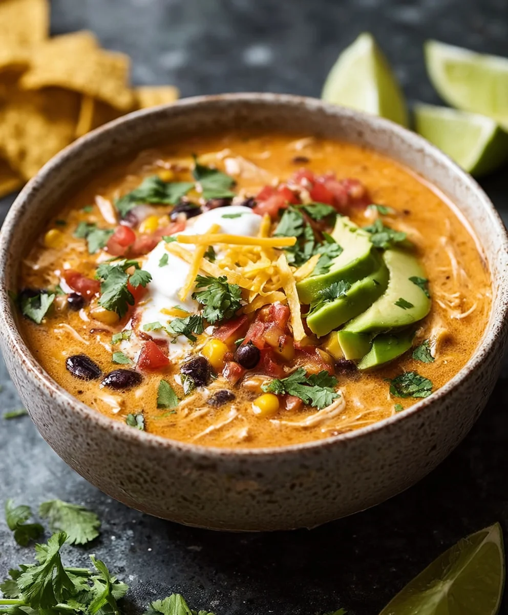 Easy Creamy Chicken Enchilada Soup Recipe