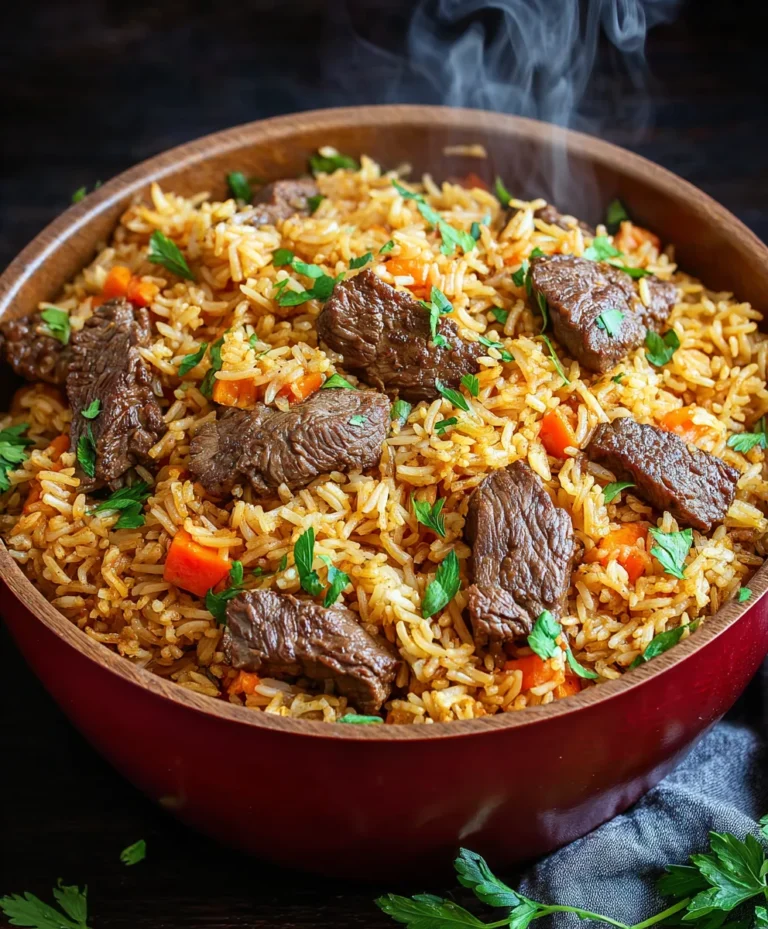 Authentic Beef Rice Plov Recipe-Flavorful & Easy