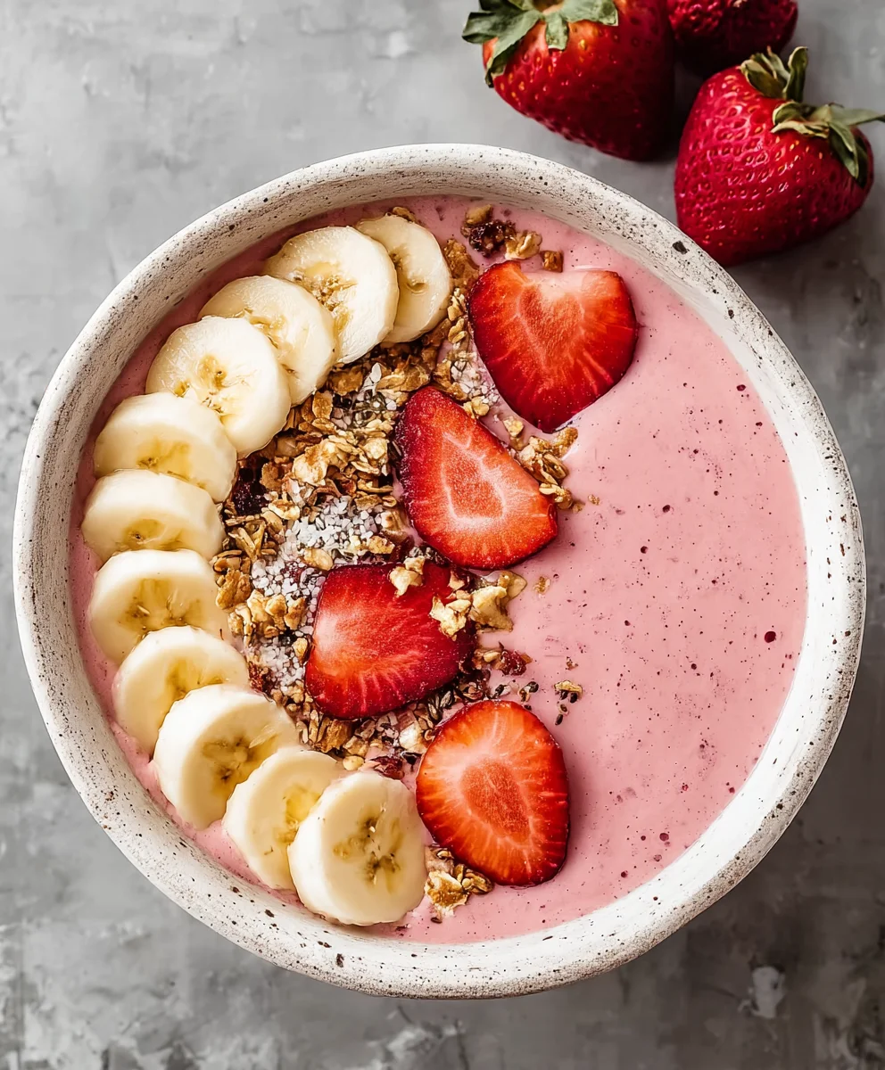 Strawberry Banana Smoothie Bowl - Easy Healthy Treat