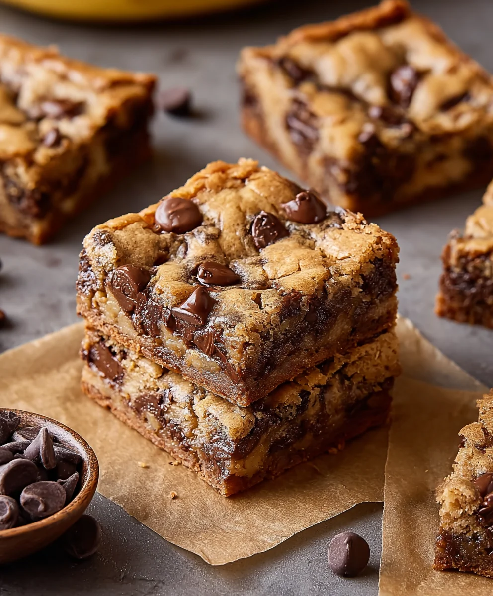 Easy Banana Chocolate Chip Cookie Bars Recipe