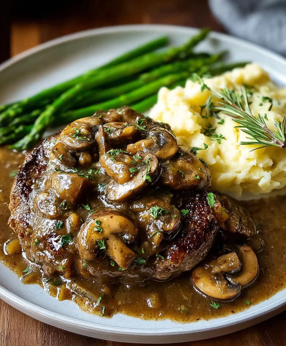 Bobby Flay's Beef Salisbury Steak Mushroom Gravy