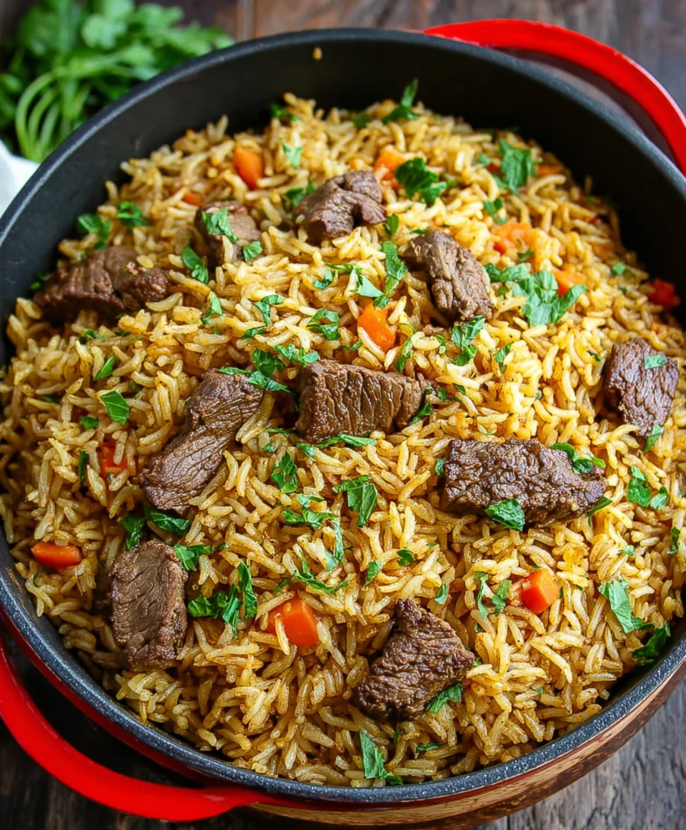 Authentic Beef Rice Plov Recipe-Flavorful & Easy