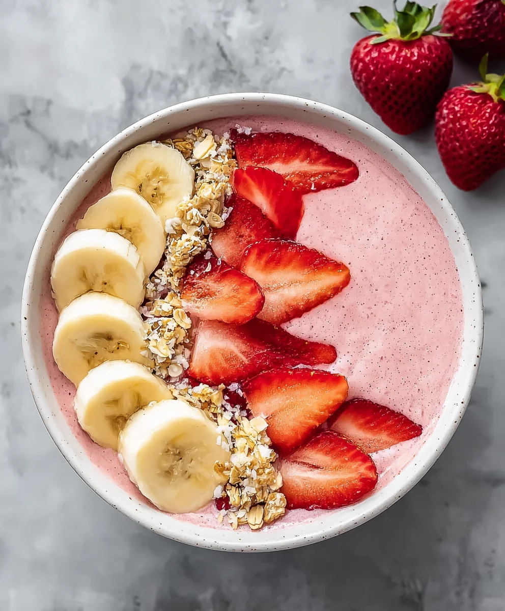 Strawberry Banana Smoothie Bowl - Easy Healthy Treat