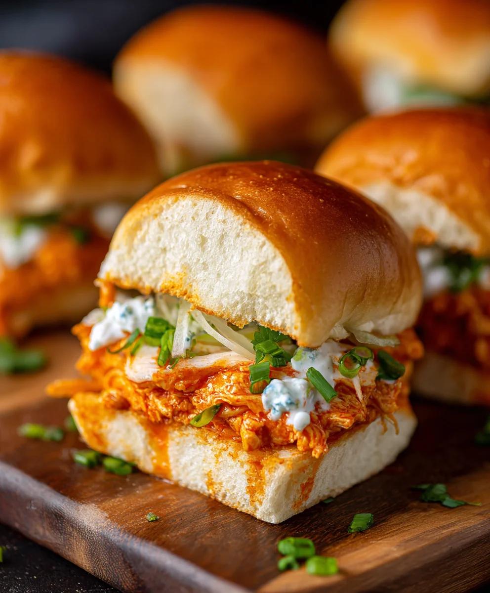 Spicy Buffalo Chicken Sliders-Easy & Delicious