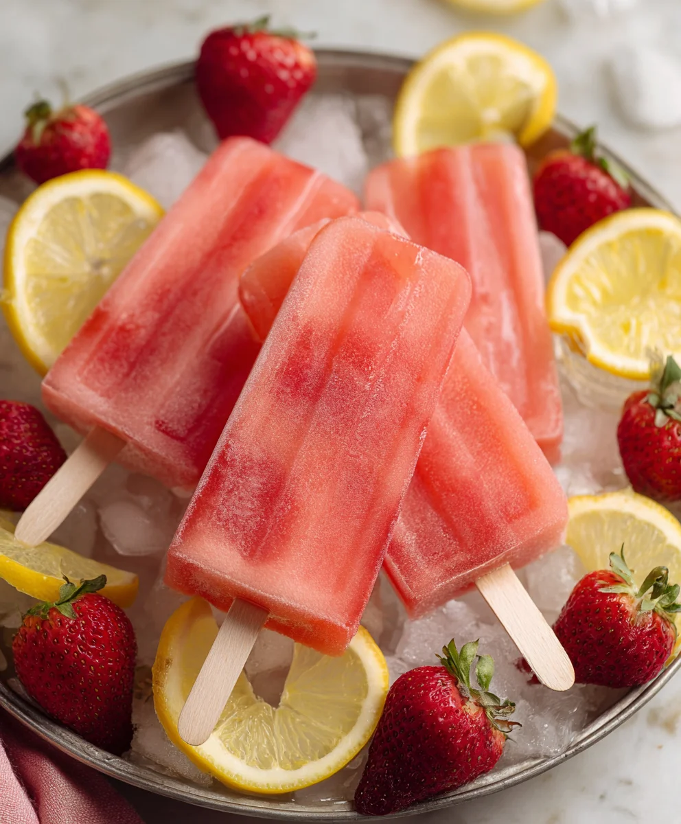 Strawberry Lemonade Popsicles-Refreshing Summer Treat