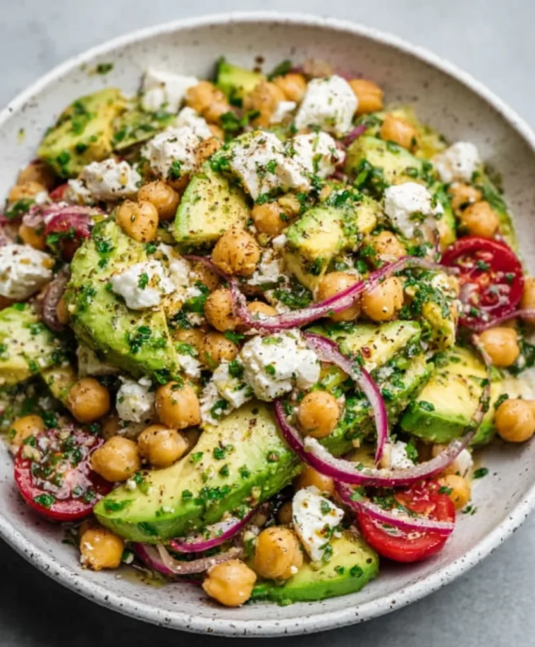 Chickpea Feta Avocado Salad – Easy Healthy Recipe