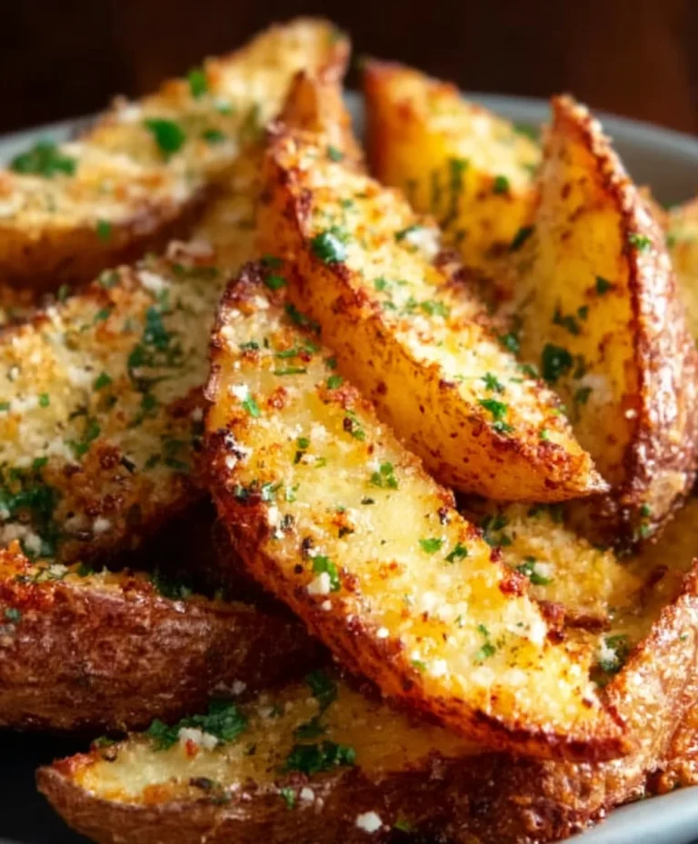 Easy Baked Garlic Parmesan Potato Wedges