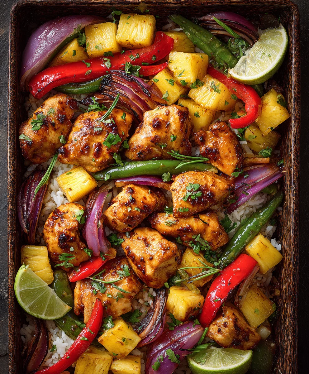 Easy Hawaiian Chicken Sheet Pan Dinner - Quick & Delicious