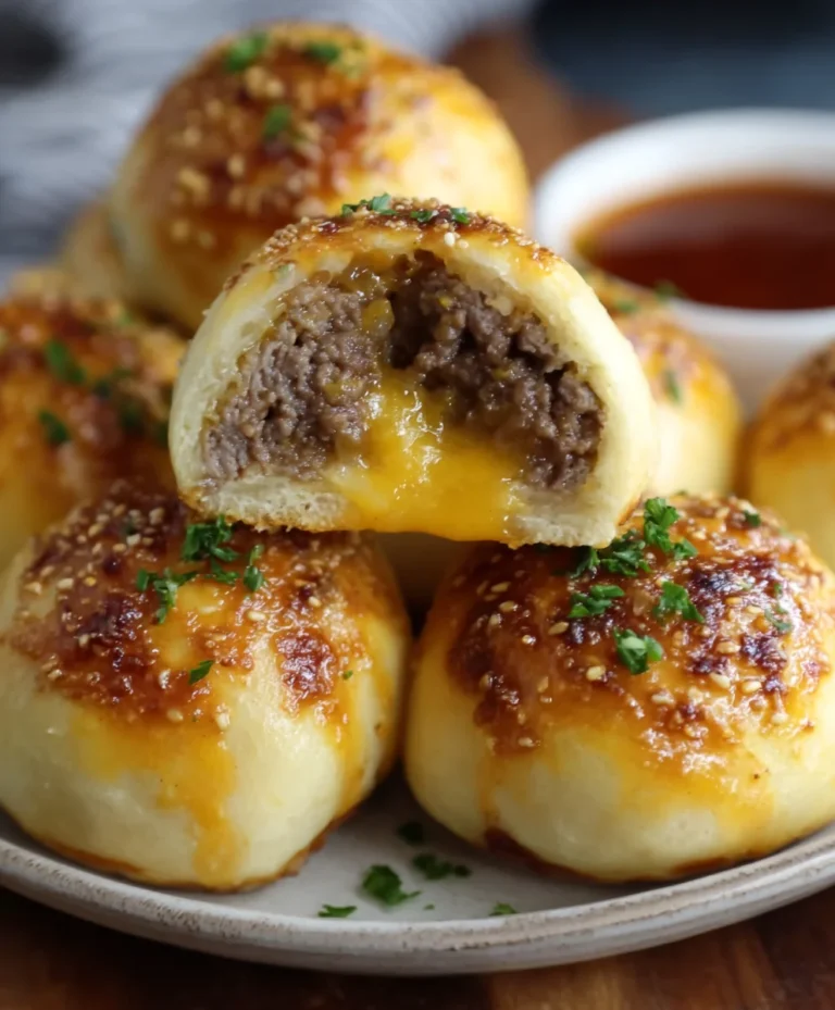 Garlic Parmesan Cheeseburger Bombs Recipe-Easy Bite