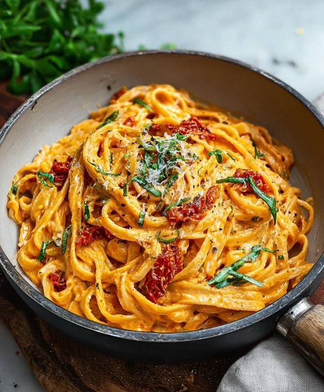 Vegan Creamy Sun Dried Tomato Pasta Recipe
