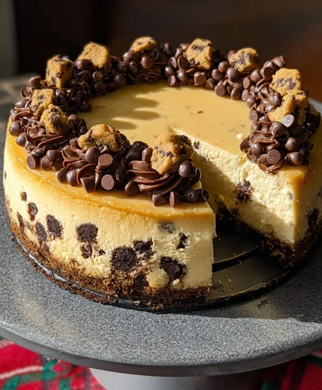 Chocolate Chip Cookie Bottomed Cheesecake