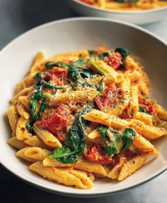 One-Pot Spinach Tomato Pasta