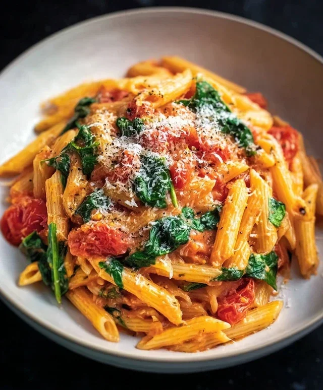 One-Pot Spinach Tomato Pasta