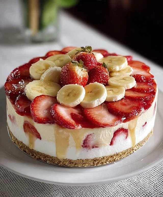 Strawberry Banana Pudding Cheesecake