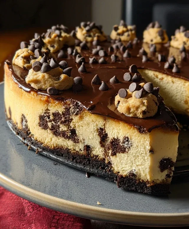 Chocolate Chip Cookie Bottomed Cheesecake