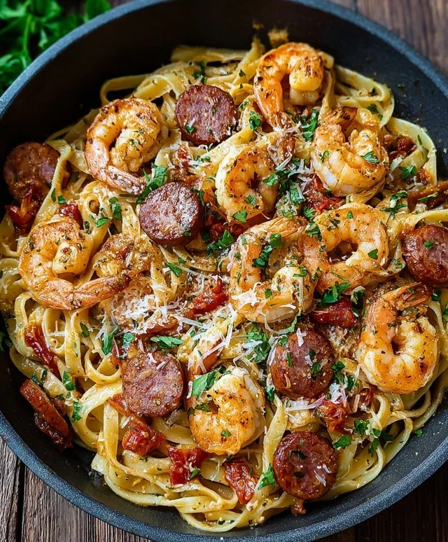 Creamy Cajun Shrimp Pasta with Sausage