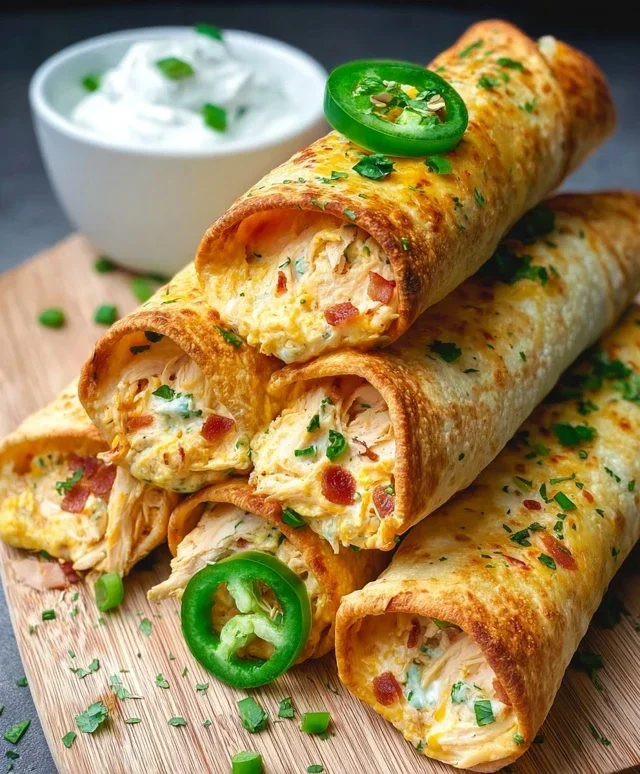 Jalapeno Popper Chicken Taquitos