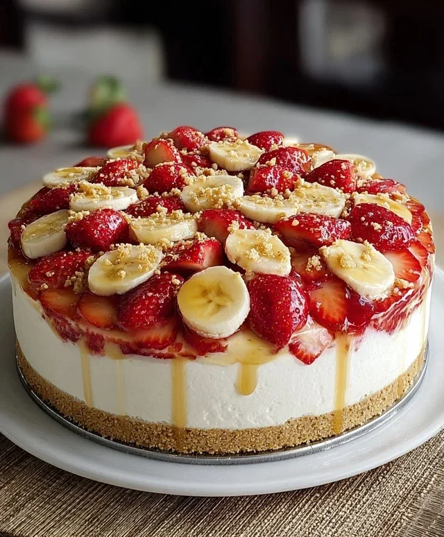 Strawberry Banana Pudding Cheesecake
