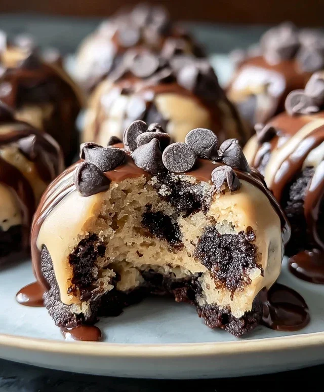 Chocolate Chip Cookie Dough Brownie Bombs