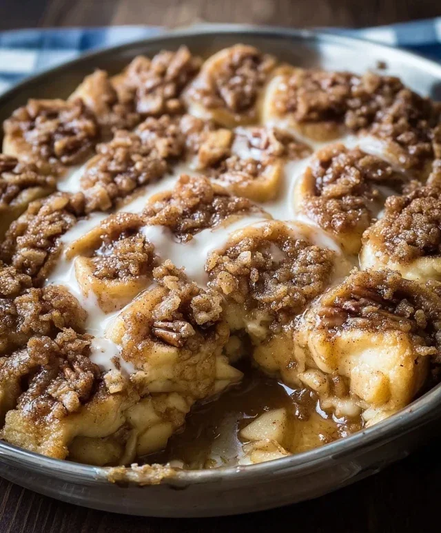 Apple Crisp Cinnamon Roll Casserole